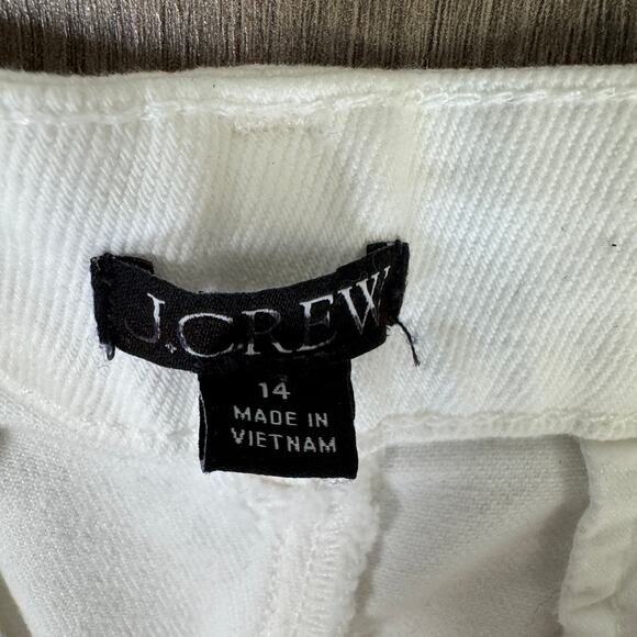 J.Crew Patch Pocket Denim Short Womens 14 White High Rise Stretch Zip Fly Button - Picture 5 of 8
